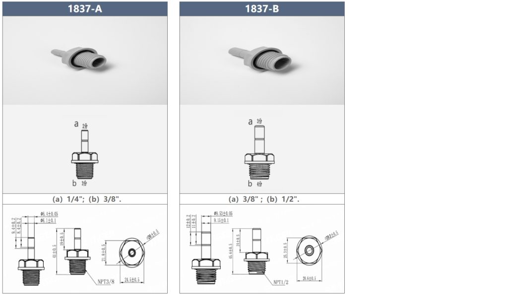 1837 Male In-Line Stem Quick Connector